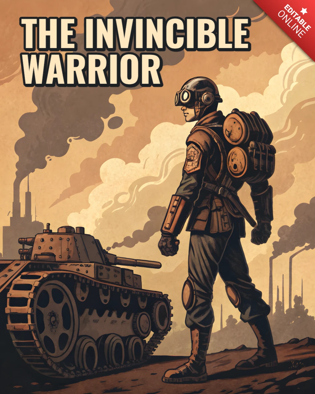 Vintage-Krieger-Designvorlage für Poster und Merchandise