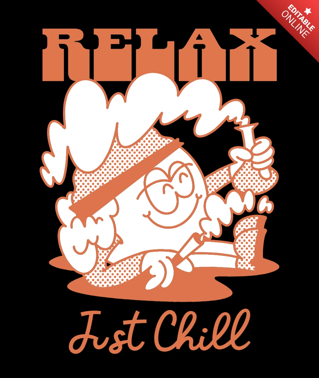 リラックスして、ただ楽しむ無邪気な瞬間のイラスト Tシャツデザインテンプレート