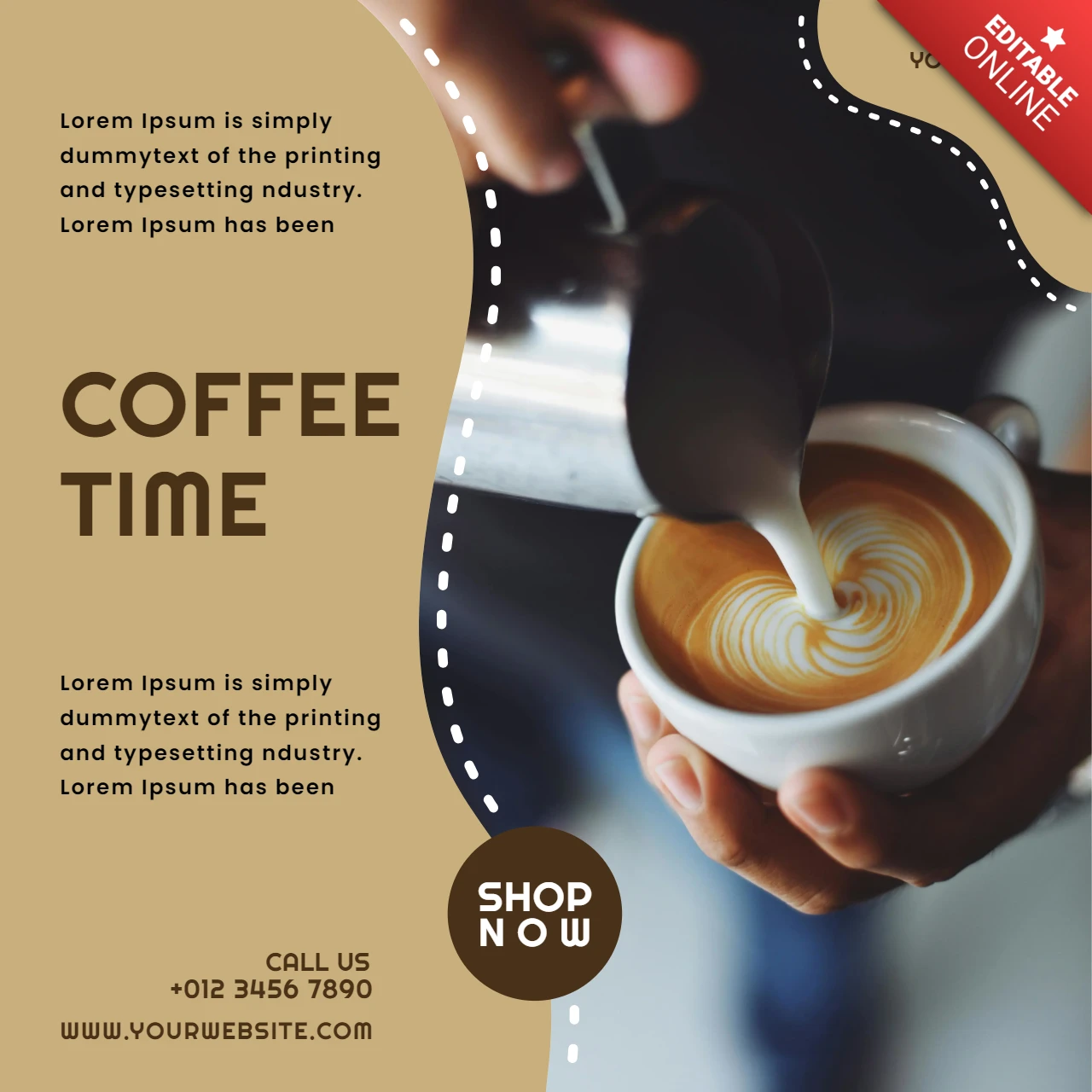 Coffee Time Social Media Post Design Template