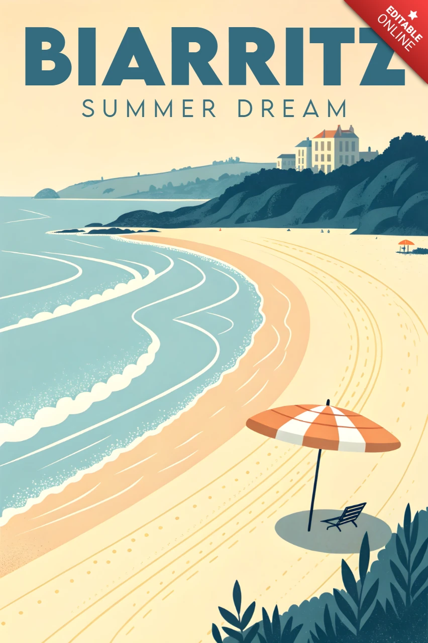 Vintage strandontwerp sjabloon voor zomer droomposter