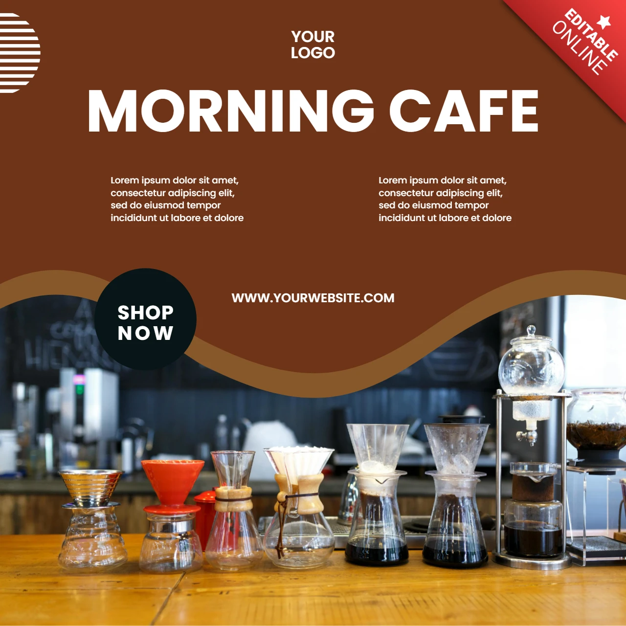 モーニングコーヒーのソーシャルメディア投稿デザインテンプレート