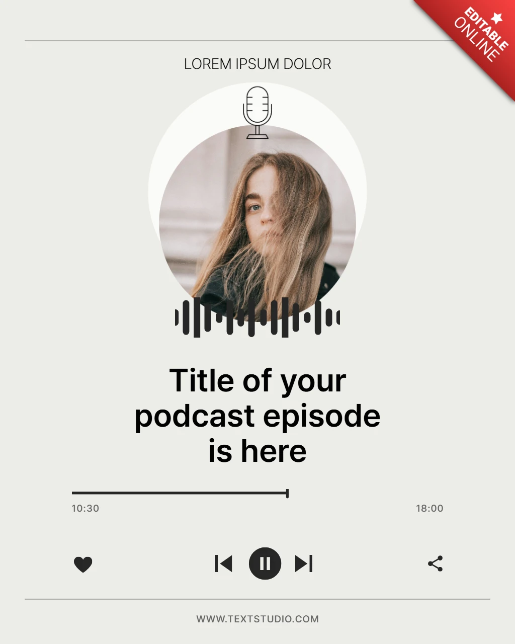 Modelo de design de postagem de instagram para promoção de episódio de podcast