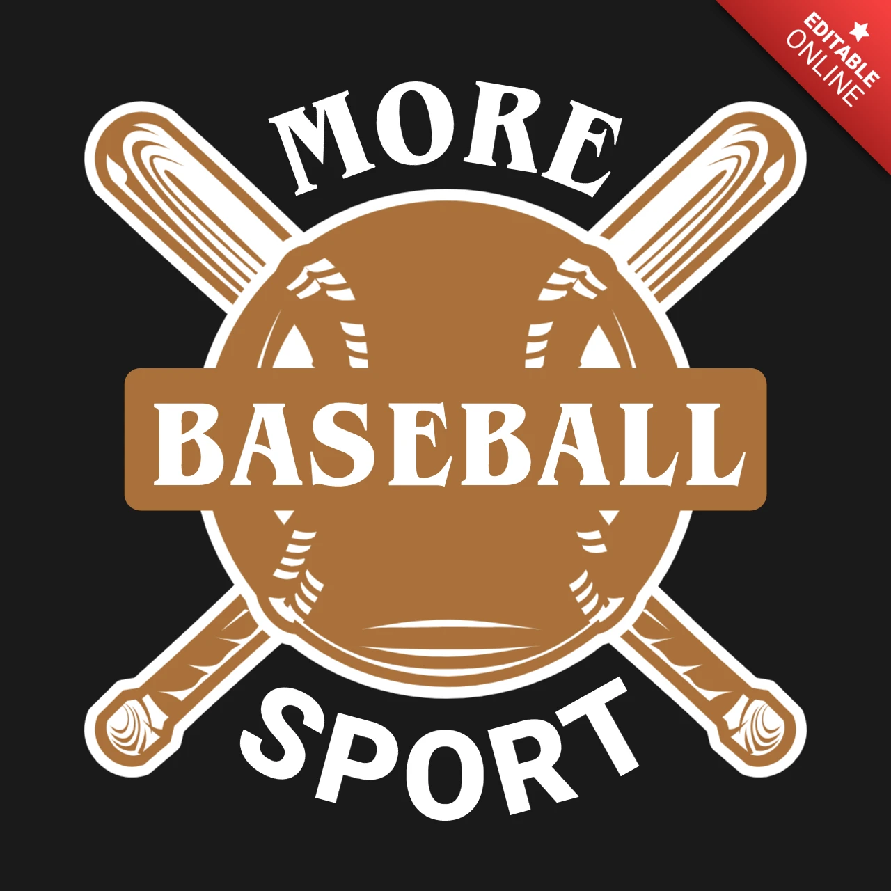 Thème classique brun et blanc plus baseball sport merchandising design template