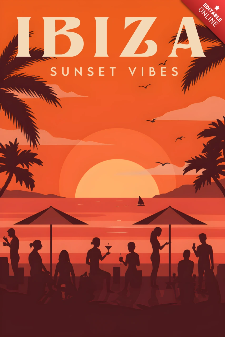 Sundowner Party in Ibiza Design for Posters and Merchandising Template