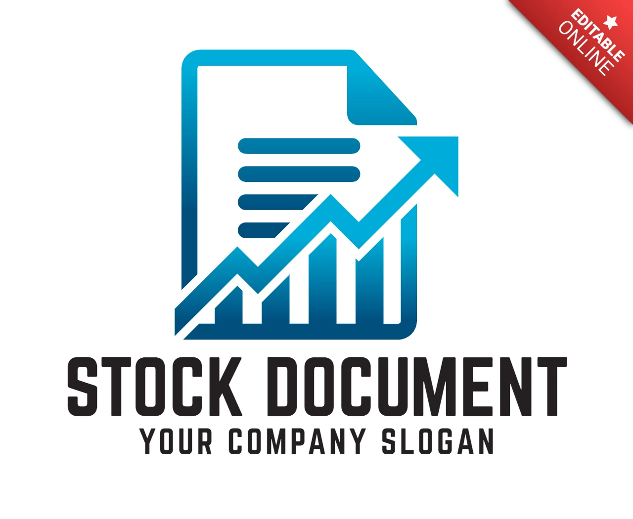 Plantilla de diseño de logotipo de documento de stock