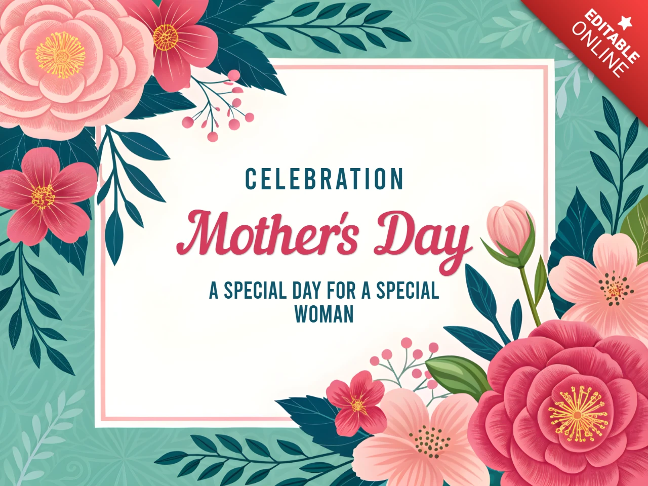 Floral Mother's Day Celebration Template Design - Editable and Customizable
