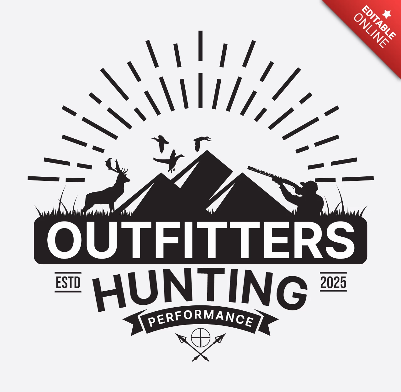 Modèle de logo pour les pourvoiries de chasse noir