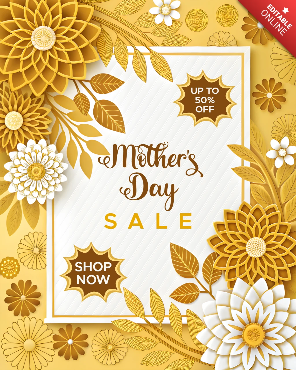 Elegant Floral Mother's Day Sale Template – Editable Design for Promotions