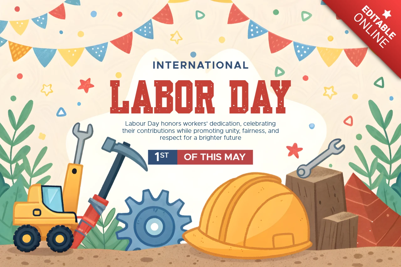 Playful Labor Day Celebration Design Template for Editable Event Announcements
