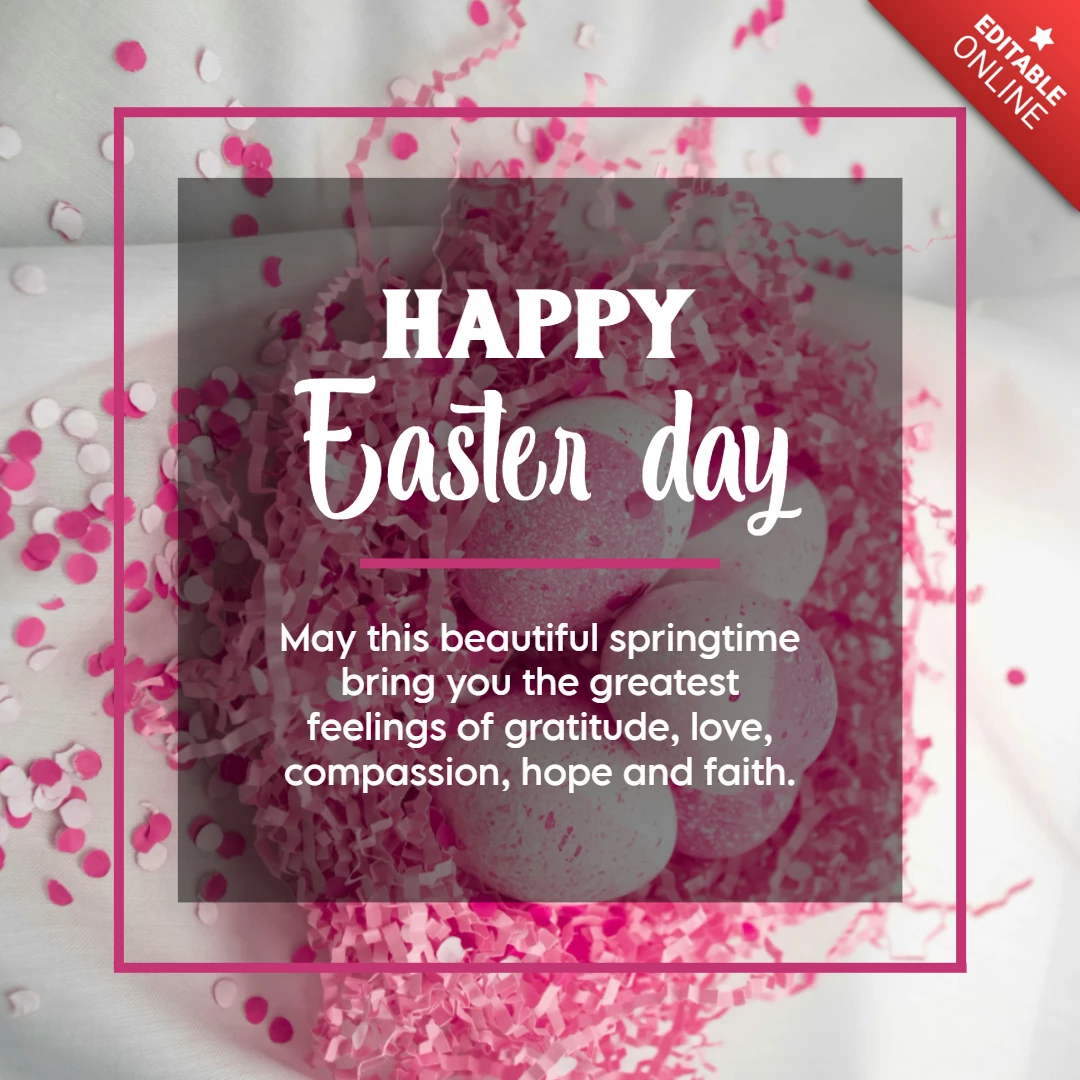 Post rosa su Instagram per augurare buona Pasqua