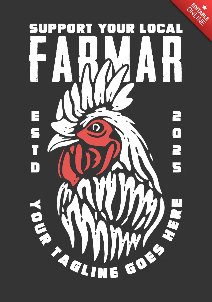 Modelo de design de camiseta vintage de frango