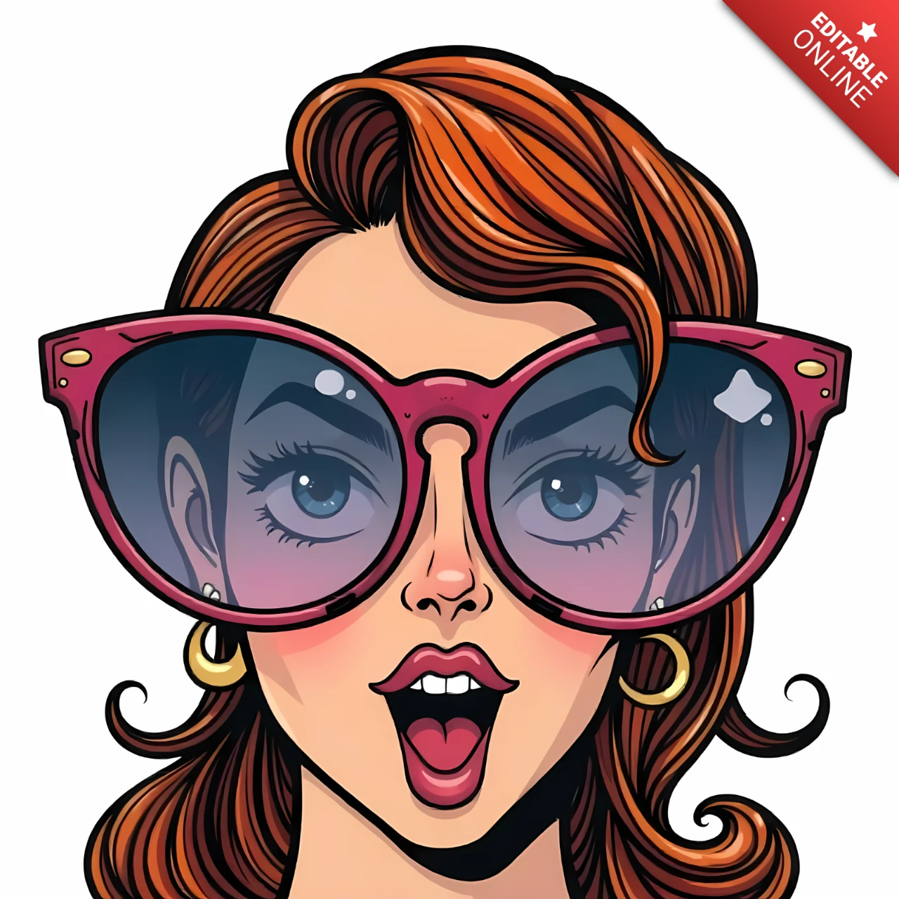Modèle d'illustration de mode audacieuse pour les projets créatifs