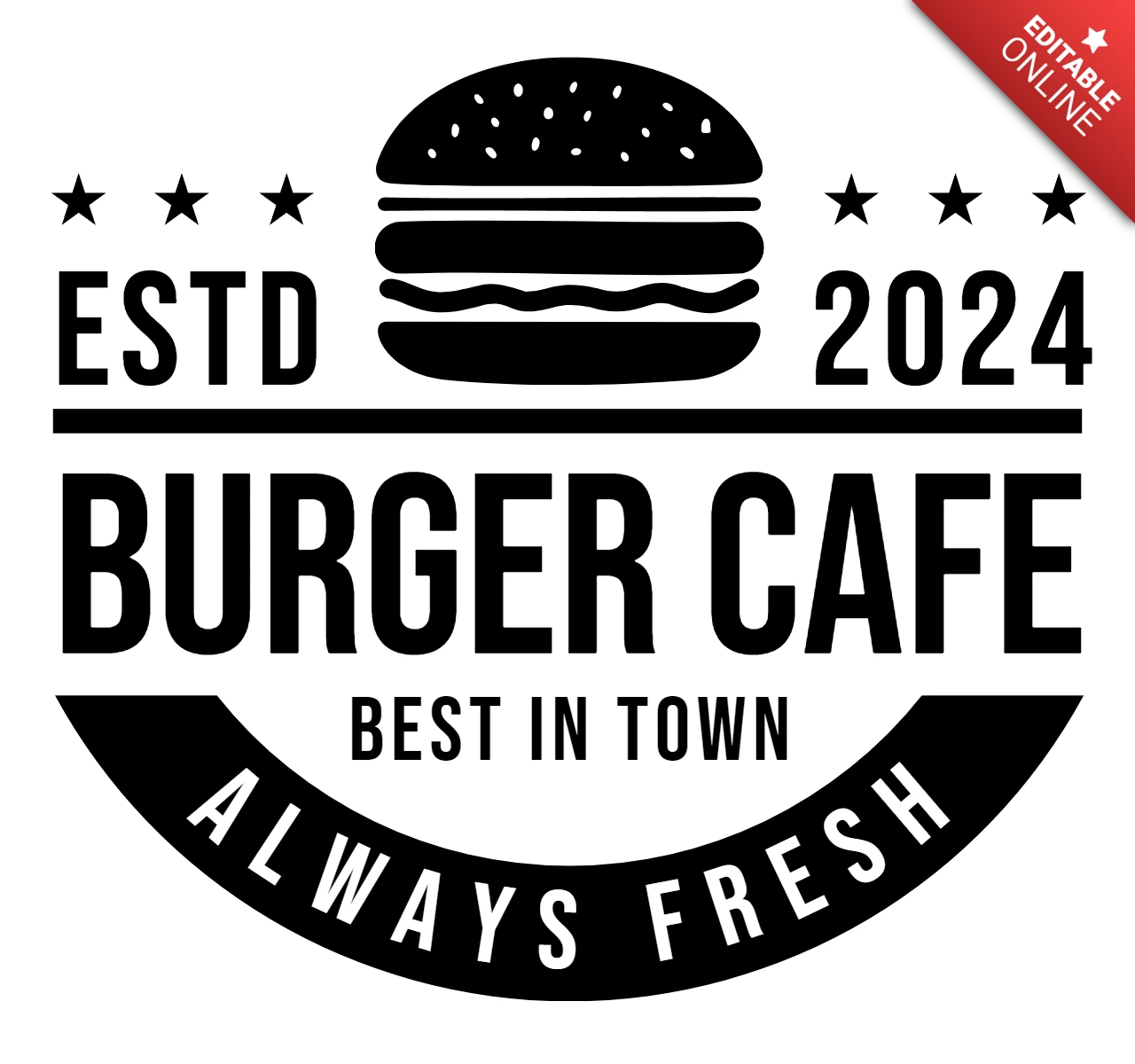 Modelo de design do logotipo da lanchonete Burger