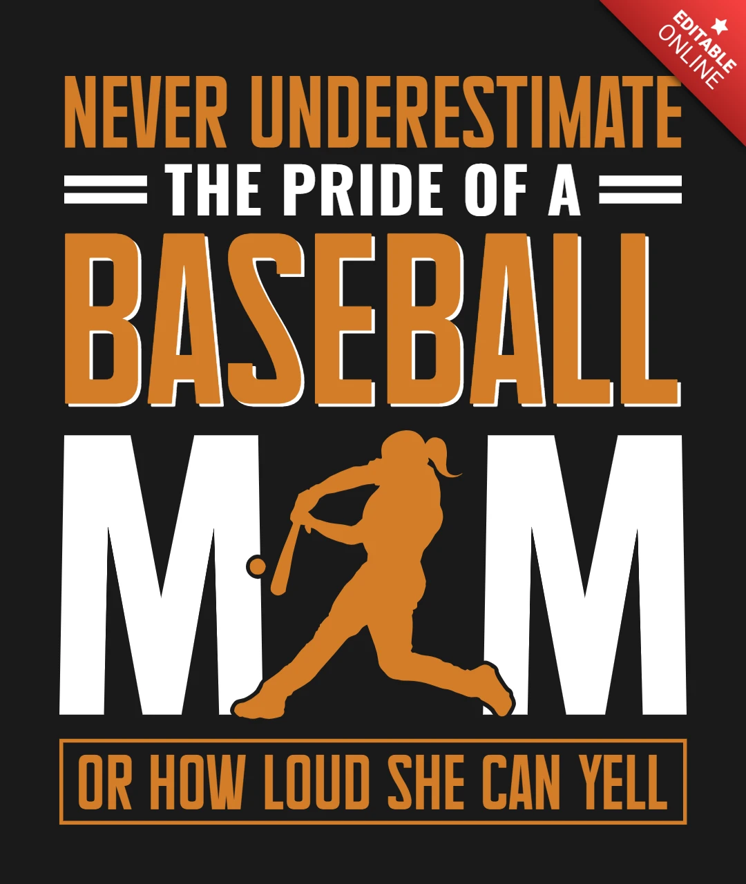 Unterschätzen Sie niemals den Stolz einer Baseball-Mutter-T-Shirt-Design-Vorlage