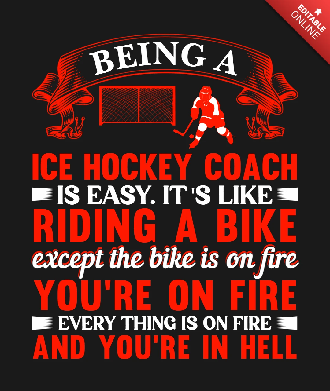 Ein eishockey trainer zu sein ist einfach t-shirt design vorlage
