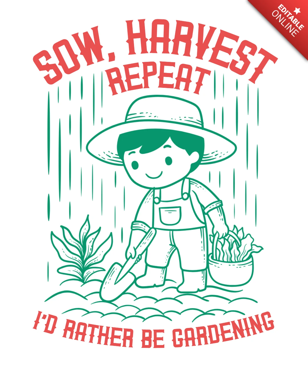 Siembra, cosecha, repite abraza la alegría de la jardinería diseño de camiseta de agricultura orgánica