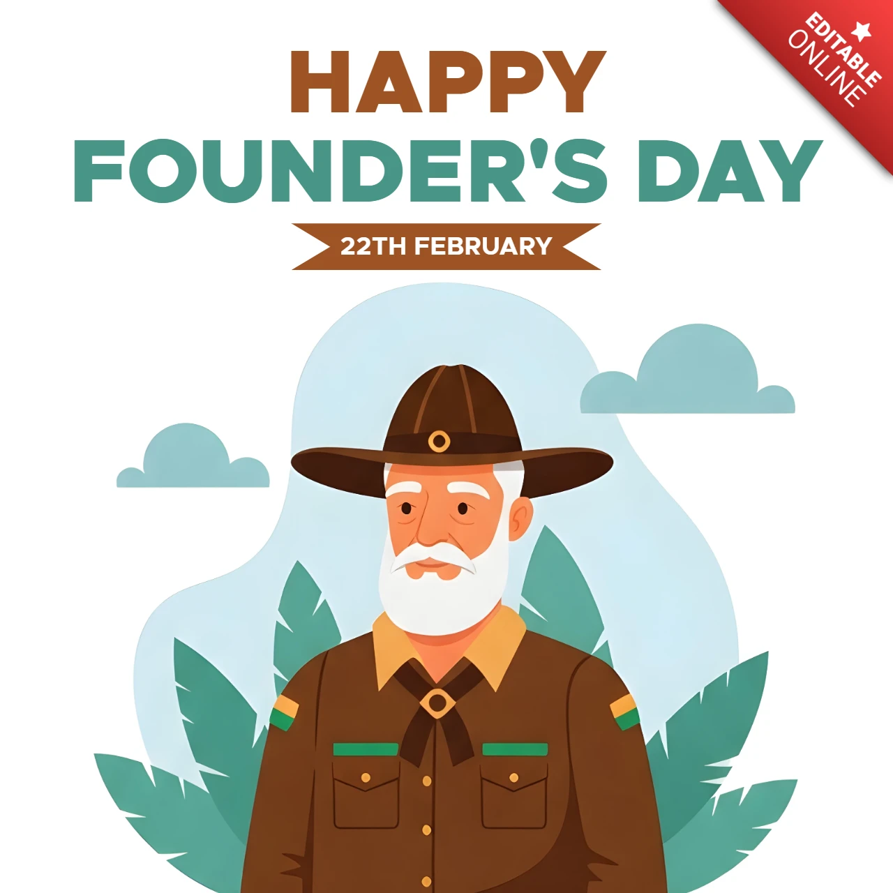 Gründungstag-Feierdesignvorlage mit vintage Ranger-Illustration für Grußkarten