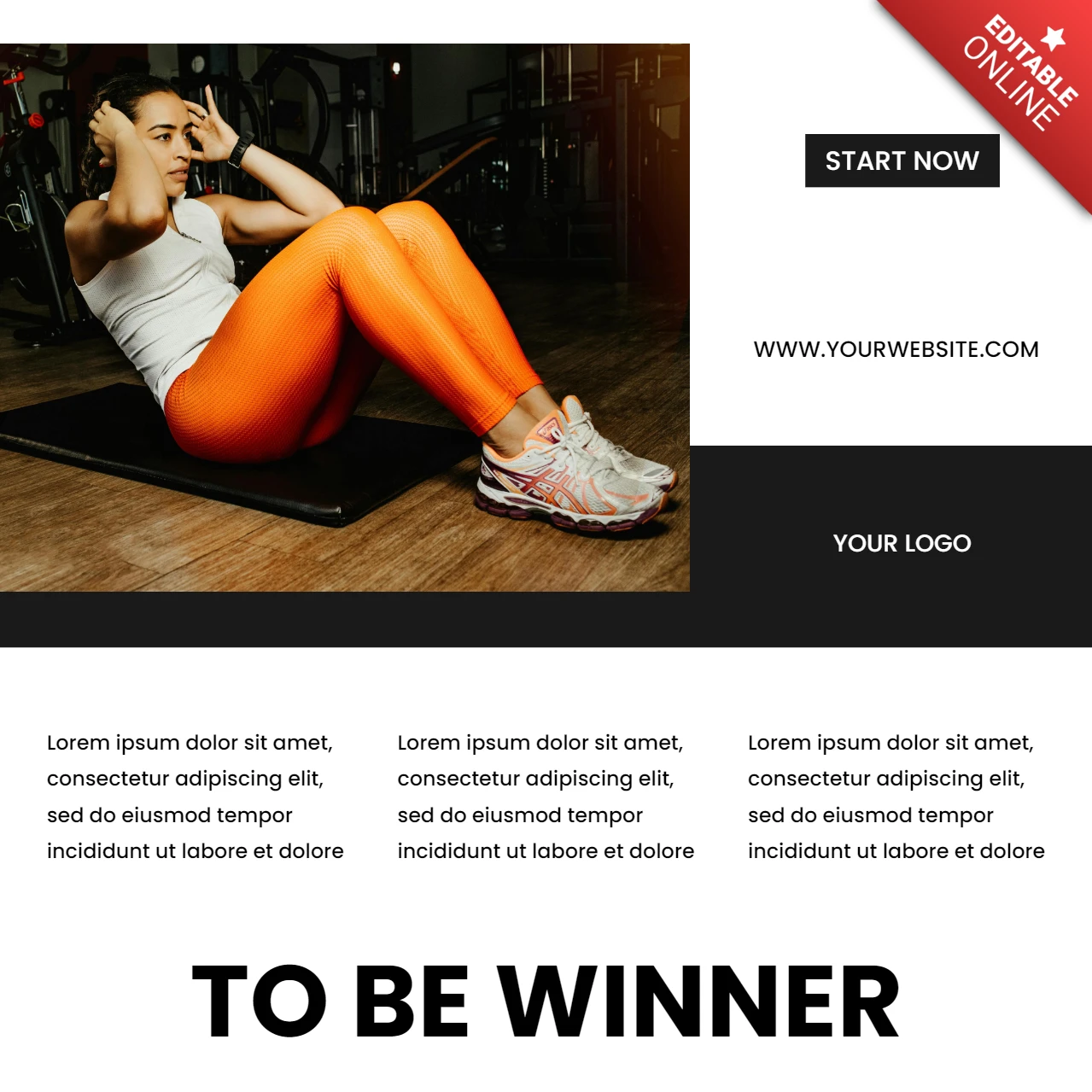 Winner Fitness Instagram Post Design Template