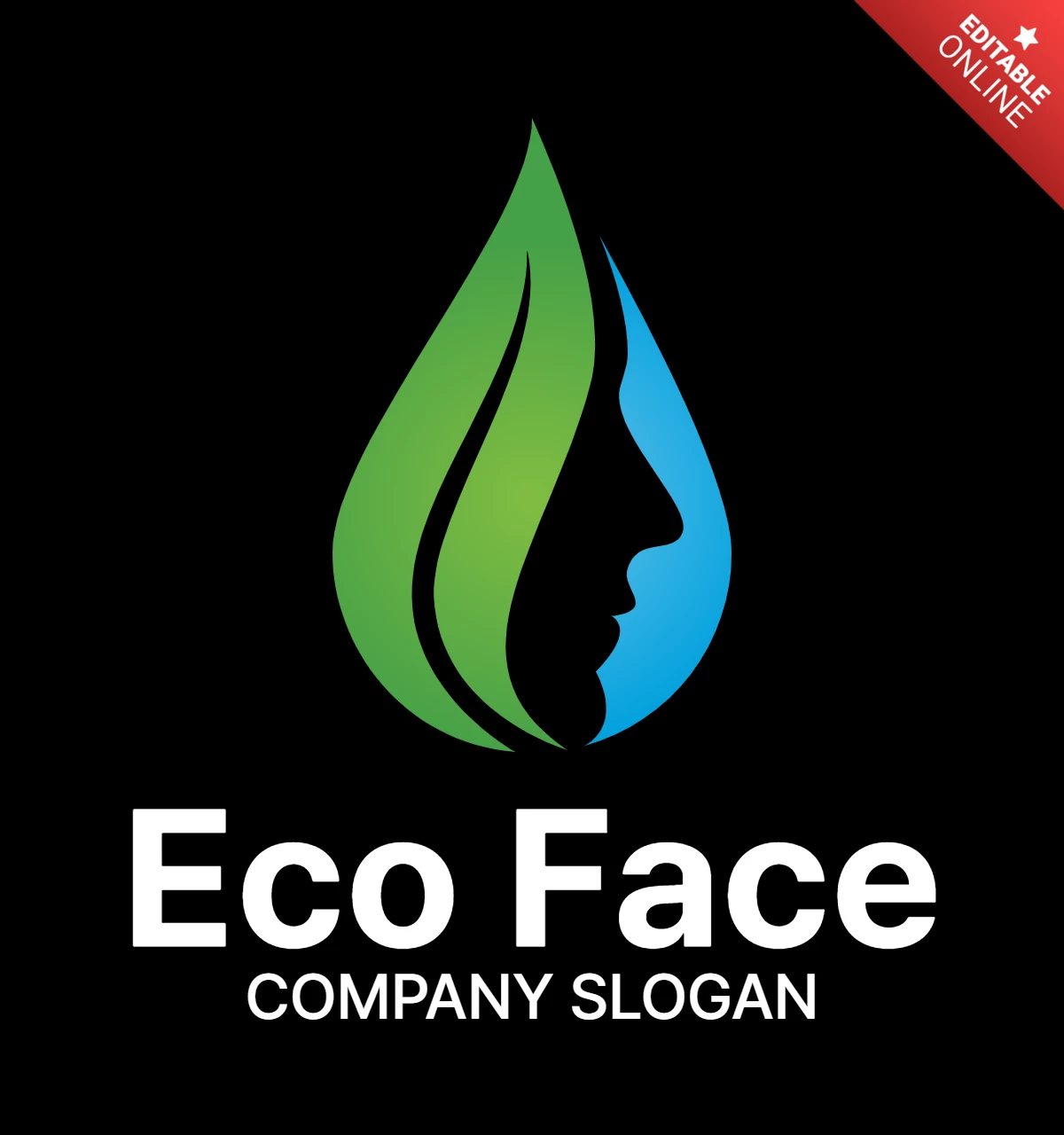 Eco Face Colorful Logo Design Template