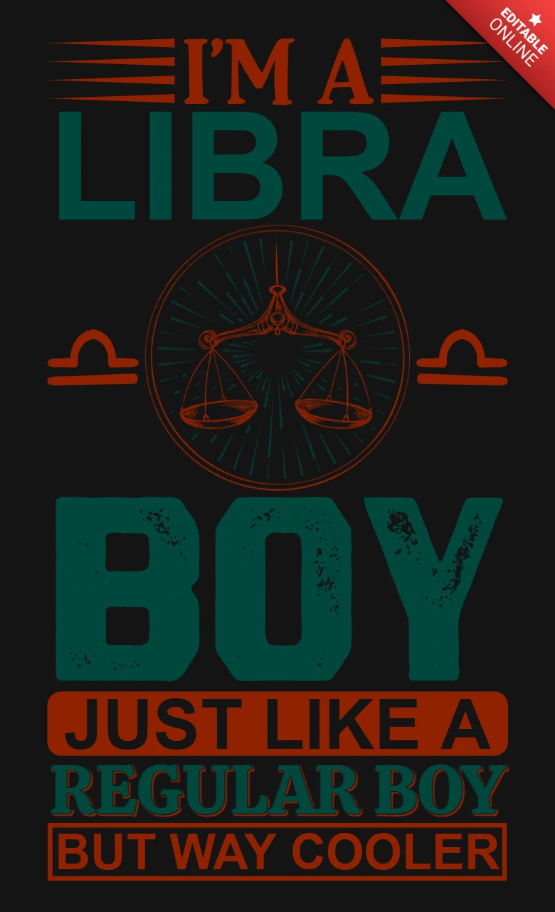 Modello di maglietta del segno zodiacale I'm a libra boy