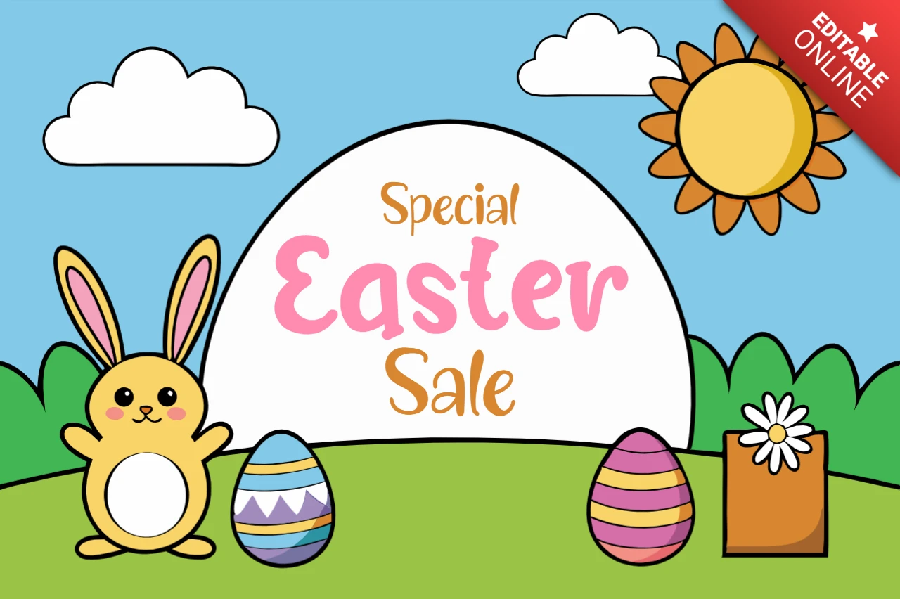 Childish Easter Sale Design Template for Festive Promotions