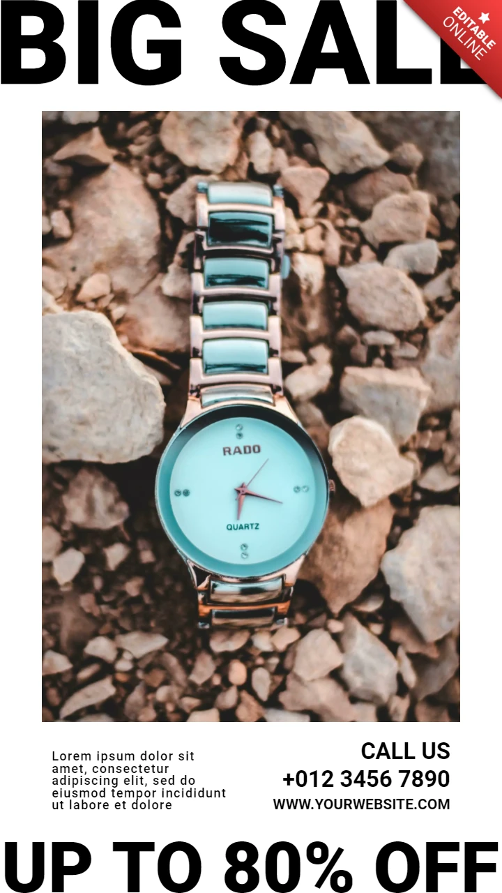 Big Sale Offer Watch Instagram Story Post Design Template