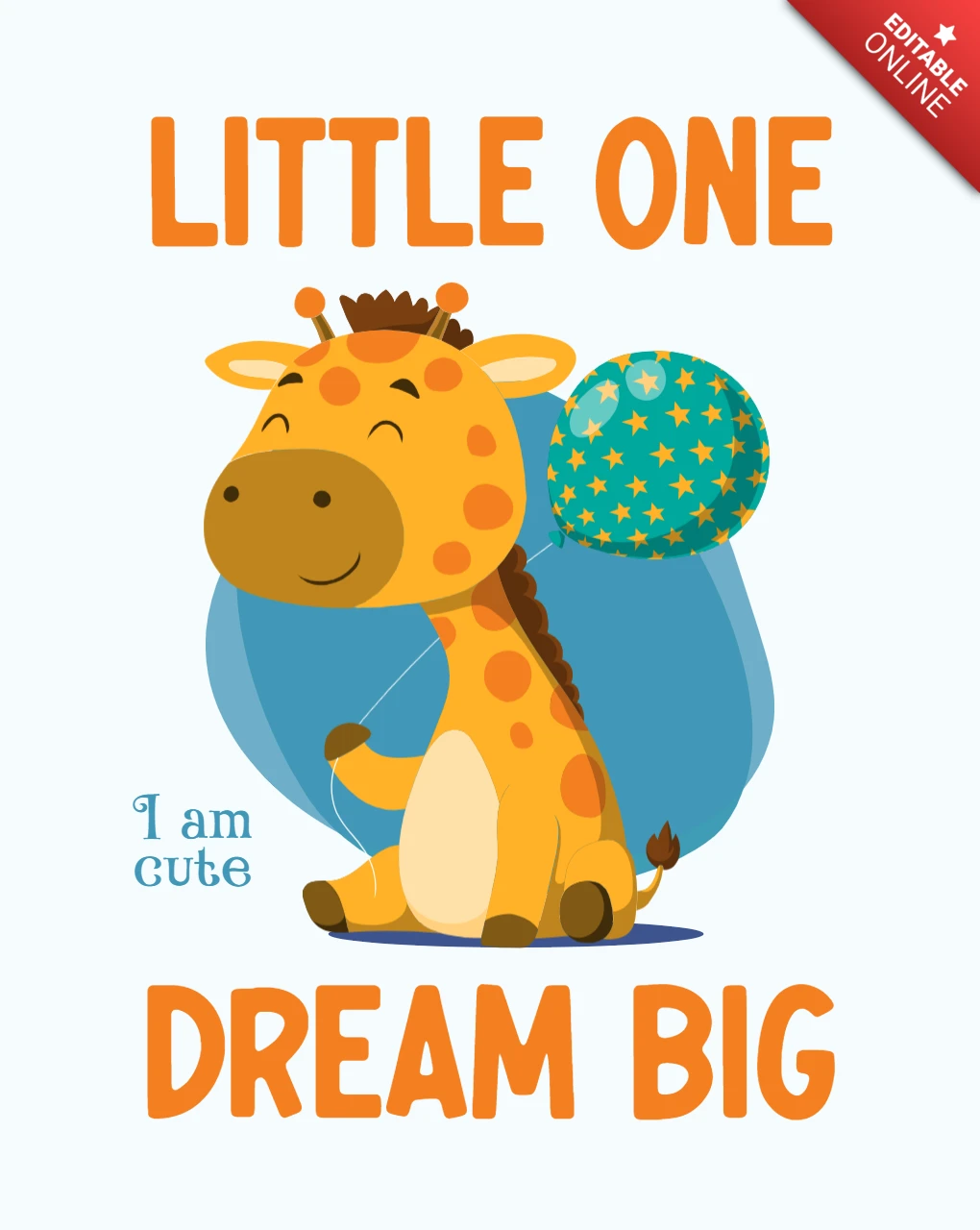 Little one dream big редактируемый дизайн для детского развлекательного шаблона