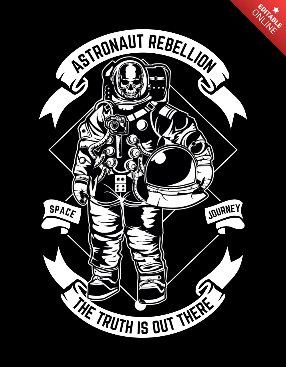 Astronaut rebellion t-shirt design vorlage