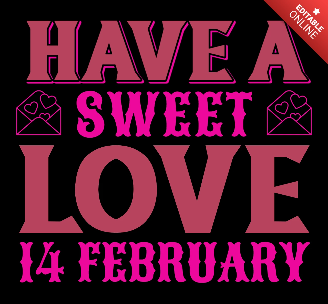 Modèle pour la Saint-Valentin avec typographie rétro audacieuse