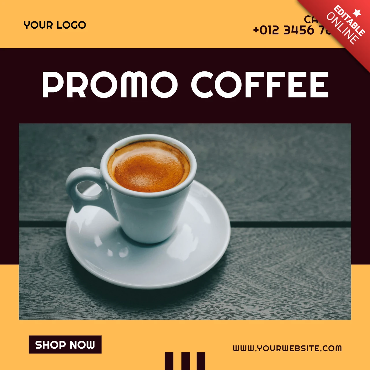 Coffee Shop Promotion Social Media Post Design Vorlage