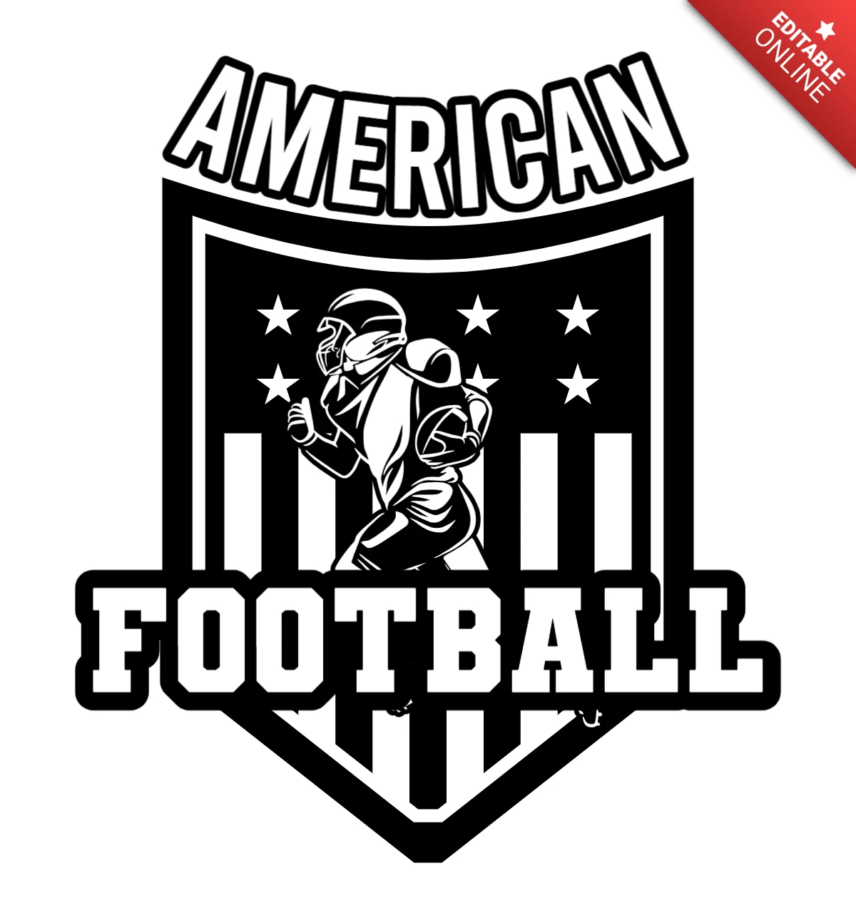 American Football Badge Logo Design Template