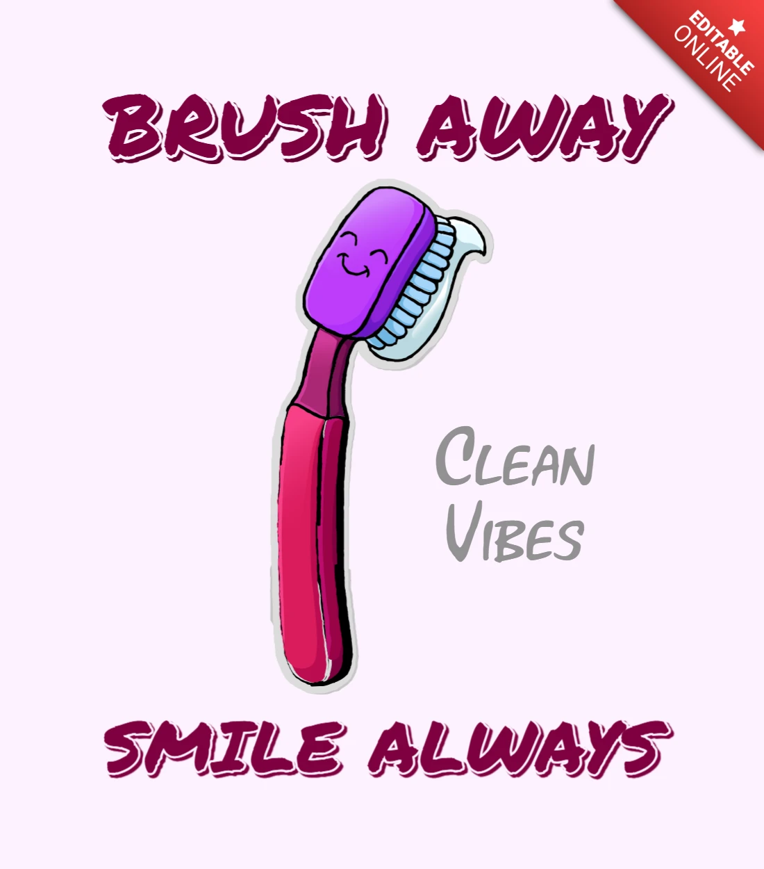 Playful Toothbrush Design Template for Kids Dental Awareness