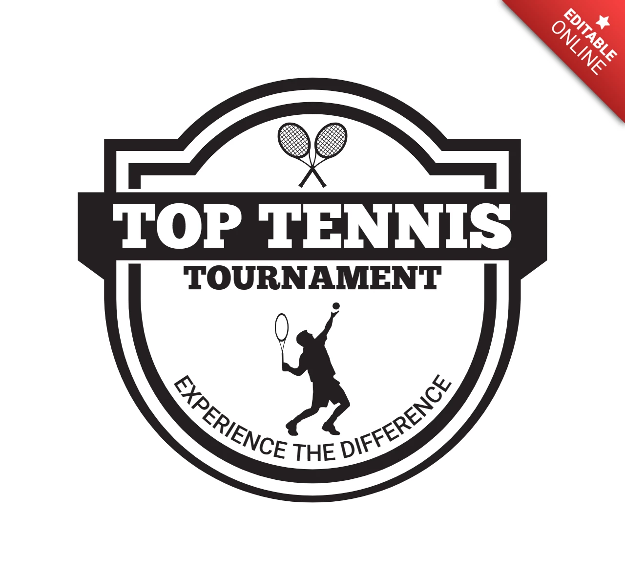 Top Tennis Tournament Sports Logo Design Template