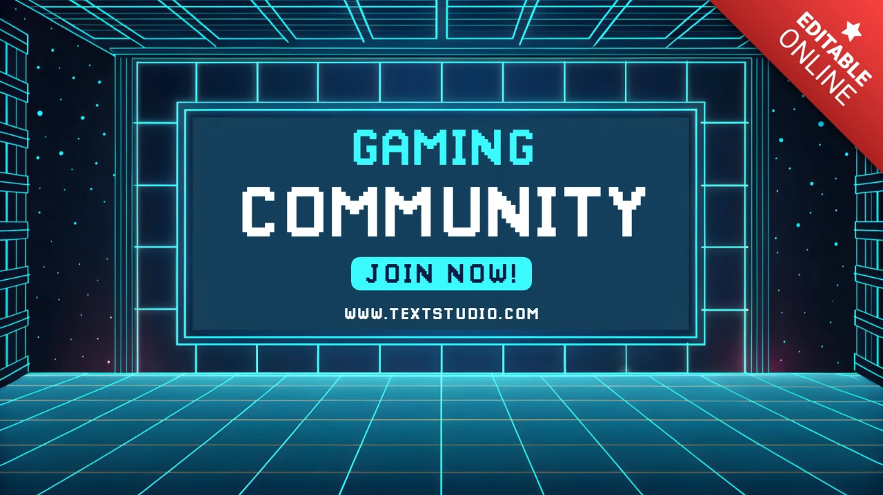 Retro Gaming Community Template Design for Join Now Announcement