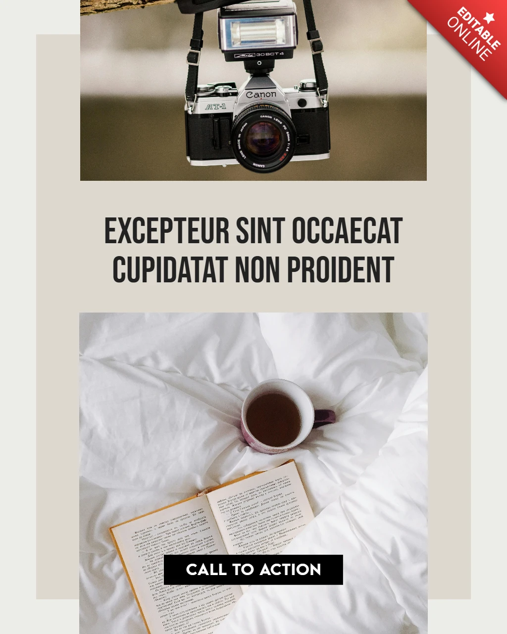 Camera and Book Aesthetic Instagram Post Design Template