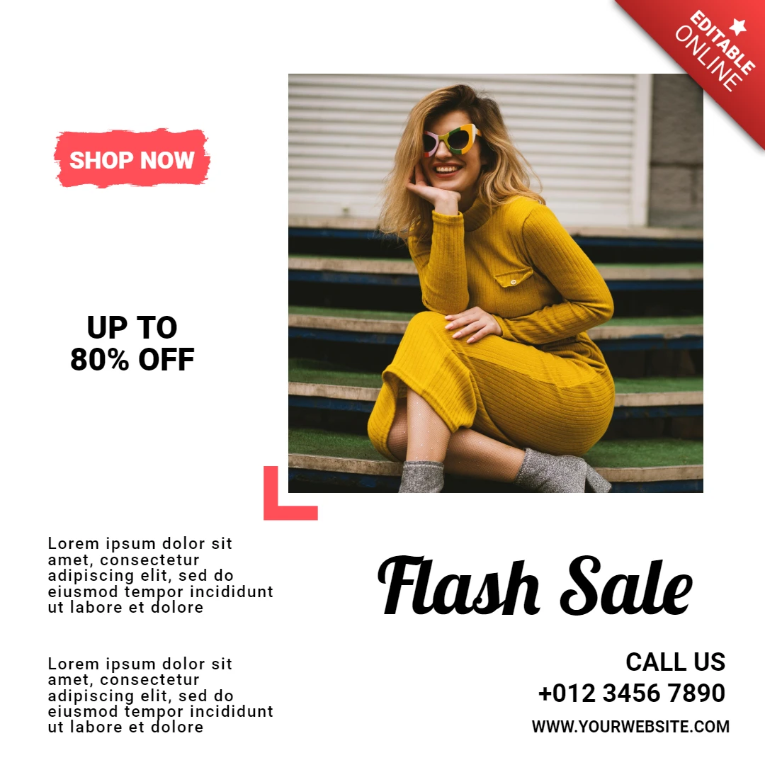 Modelo de design de postagem do Instagram para oferta de venda relâmpago