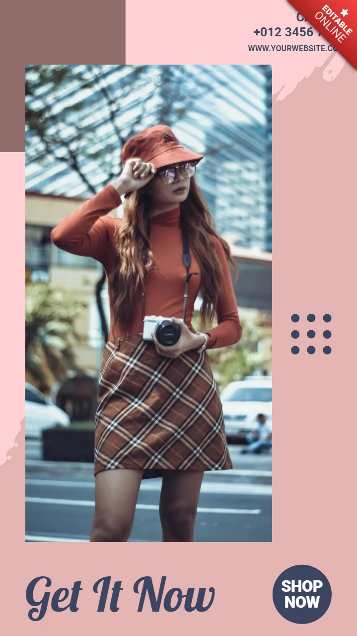 Girly Fashion Commercial Instagram Story Post Design Template