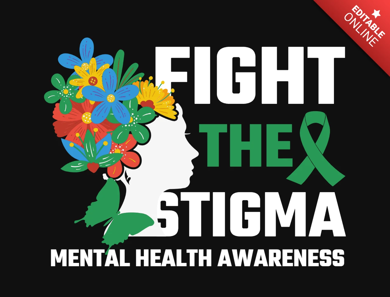 Design de camiseta de saúde mental para combater o estigma