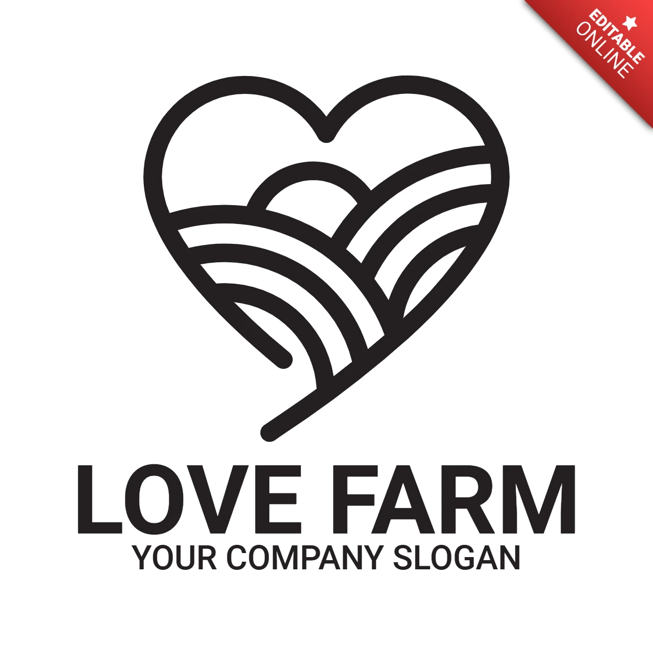 Love farm logo-ontwerpsjabloon