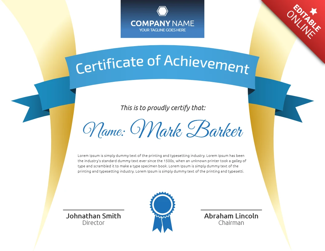 Gradiënt elegant abstract certificaat post ontwerpsjabloon