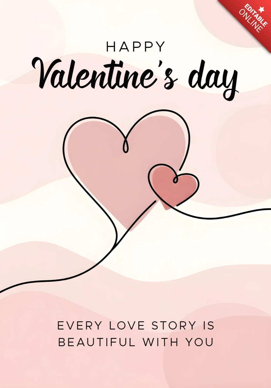 Modèle de design de cœur pour la Saint-Valentin pour cartes de vœux