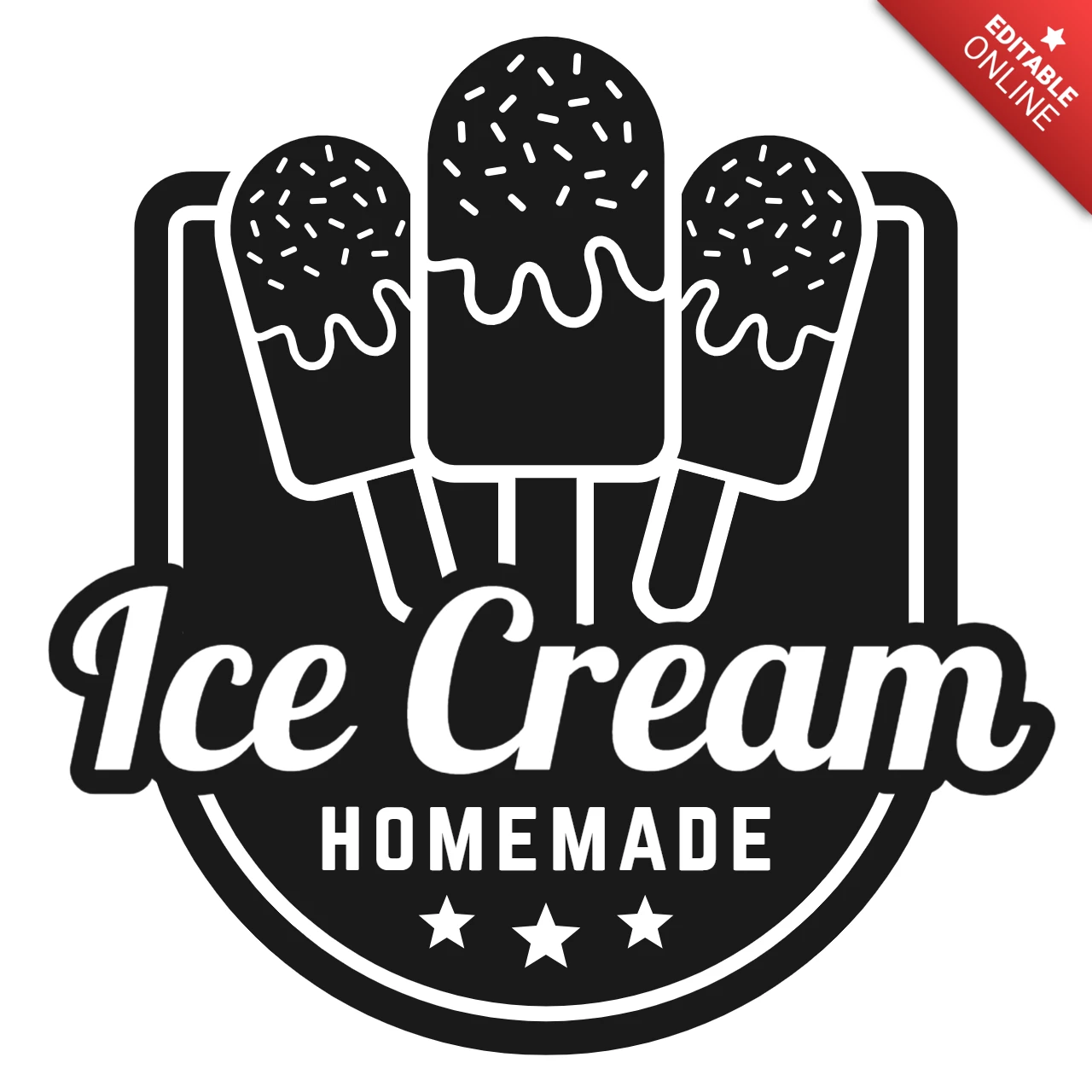 Modèle de logo pour les glaces artisanales