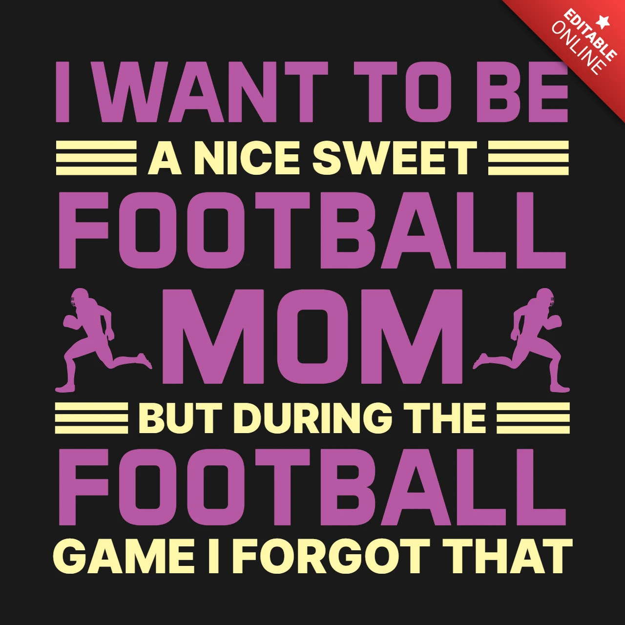 Fun and Stylish Design for Supportive Sports Moms American Football T-Shirt Design Template