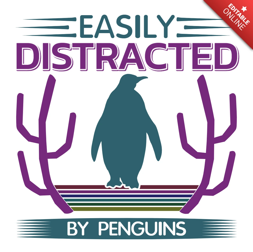 Modèle de dessin de pingouin ludique pour des œuvres d'art excentriques