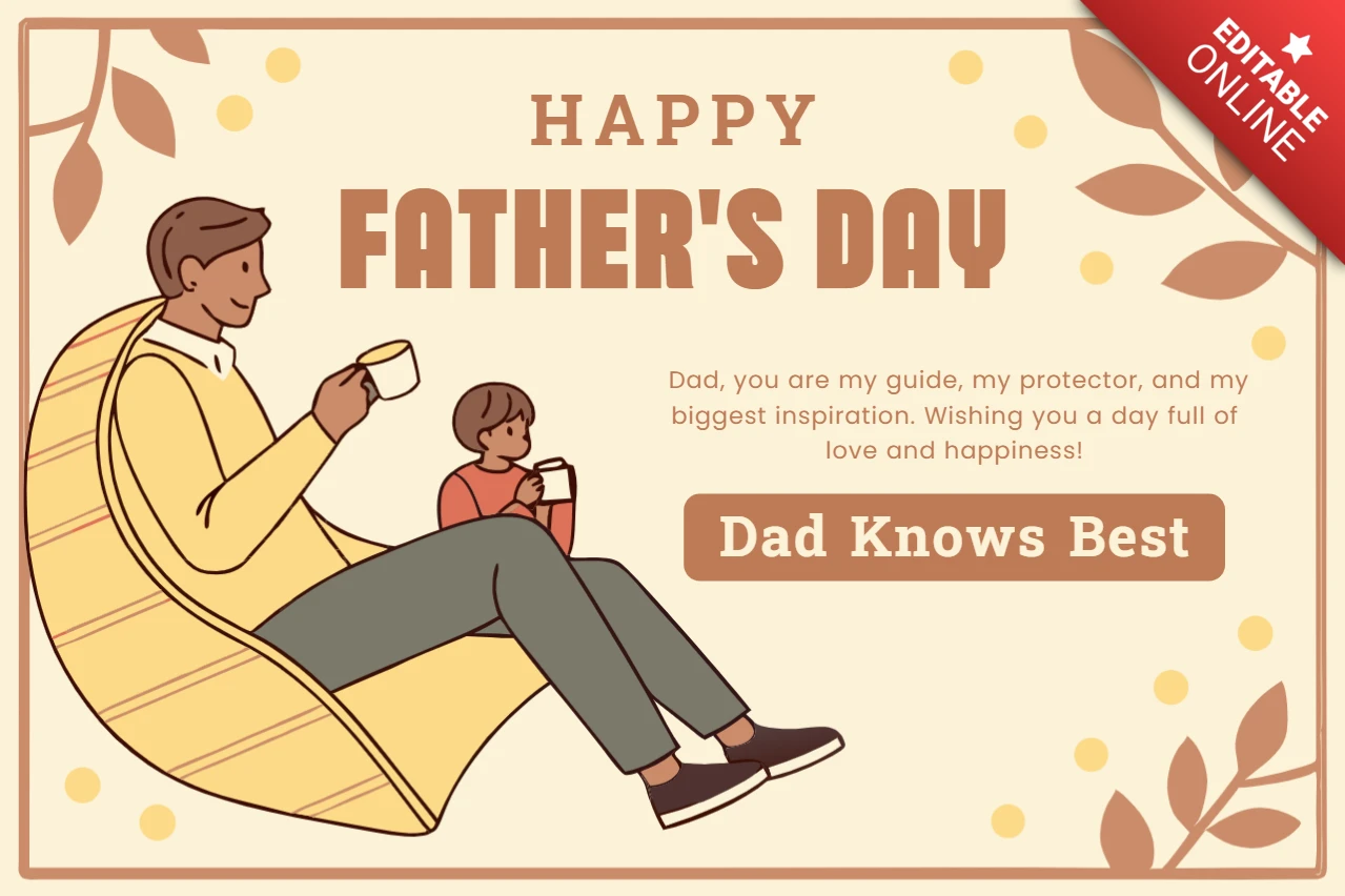 Happy Father's Day Design Template - Warm and Whimsical Family Illustration