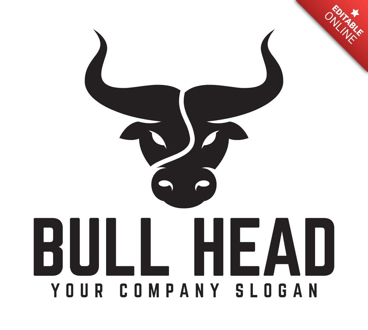 Stier hoofd logo ontwerpsjabloon