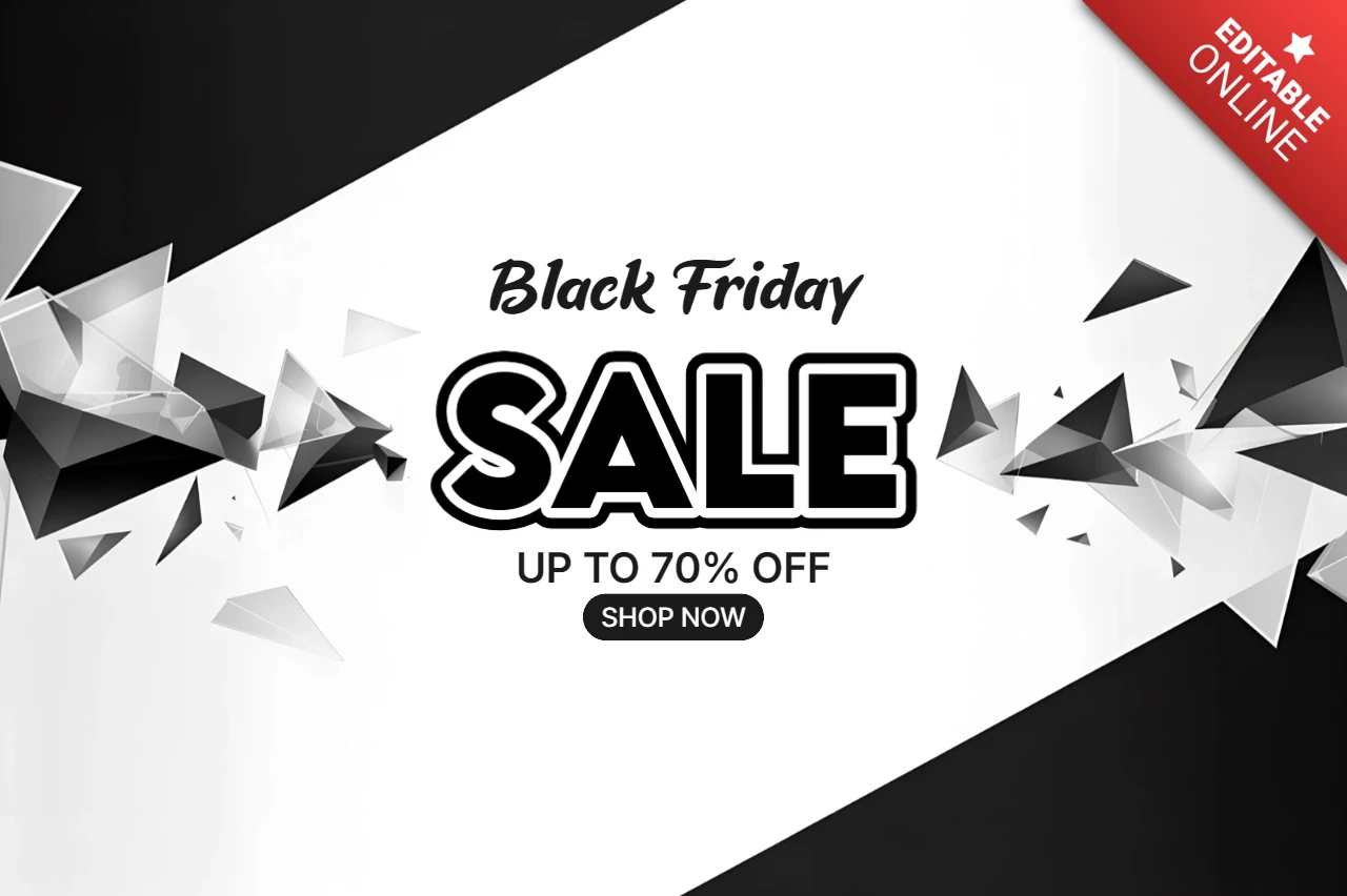 Moderno template geometrico per vendite promozionali del Black Friday