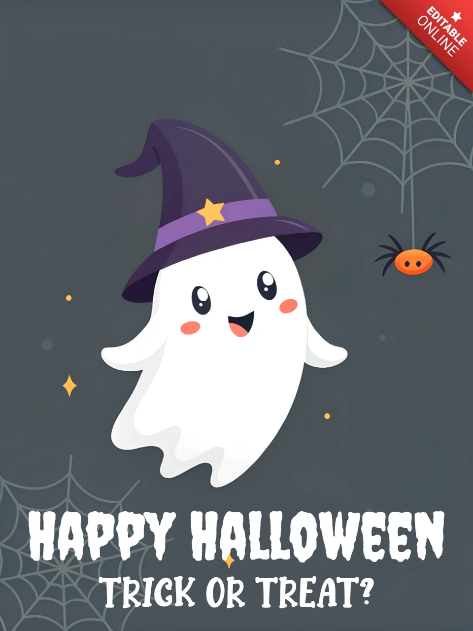 Speelse spook halloween sjabloon voor kinderfeestuitnodigingen