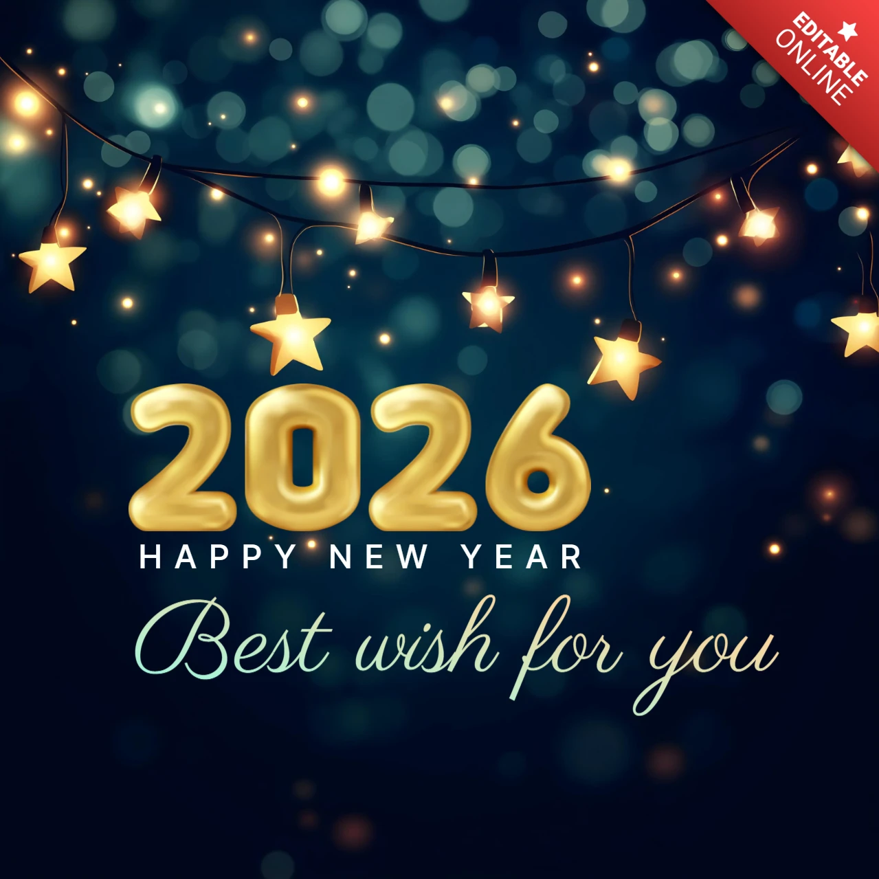Starry Night Happy New Year 2026 Design Template