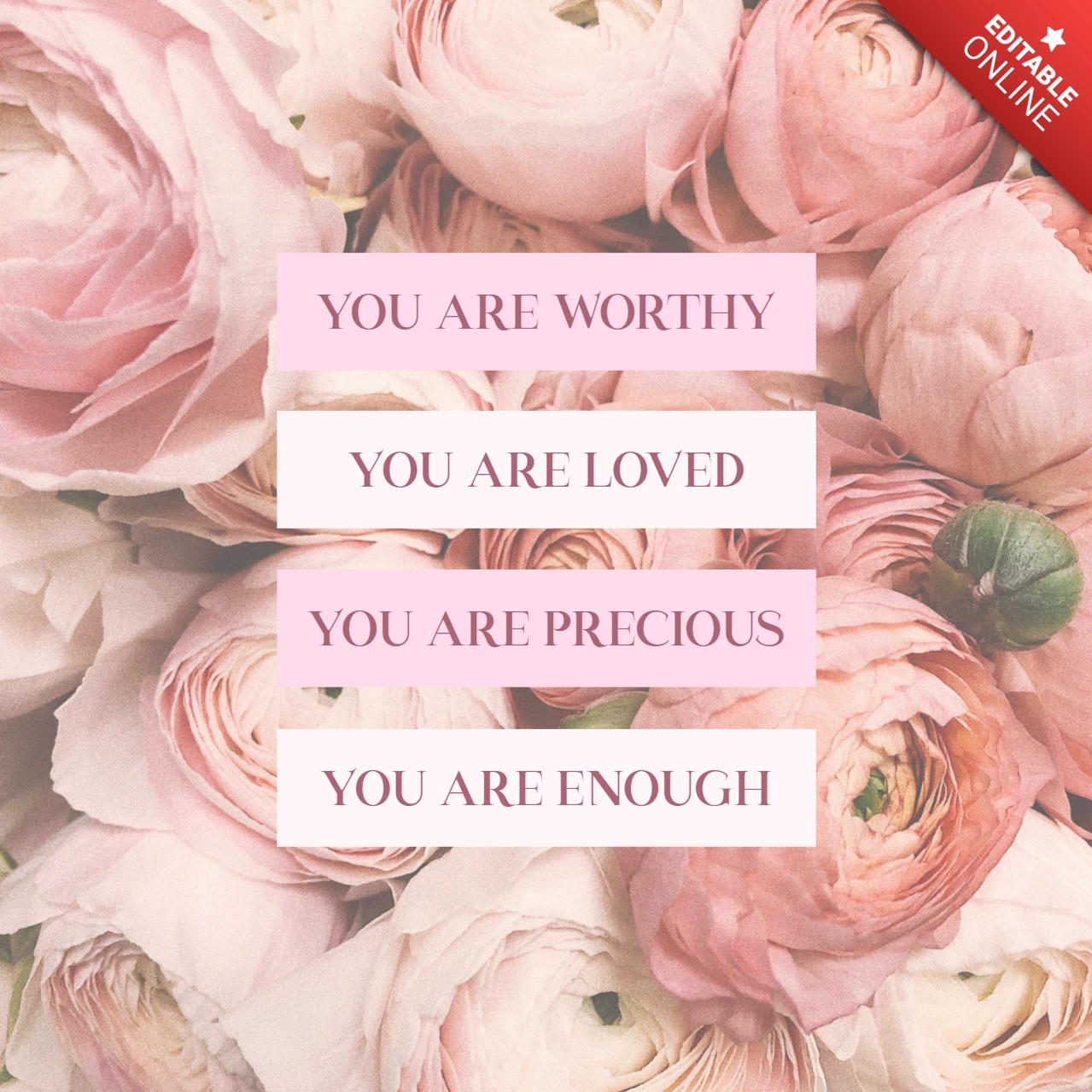 Vous êtes assez affirmation instagram post design template